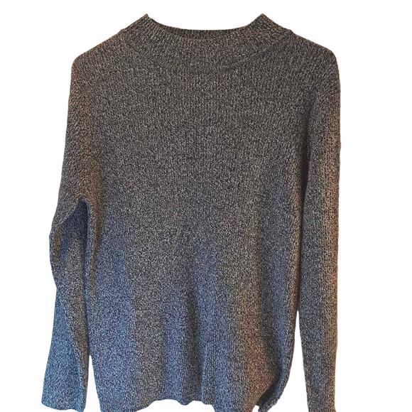 The Tog Shop Women's Pullover Sweater Blue Gray Marled Long Sleeve Mock Neck L - Picture 1 of 5
